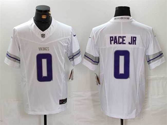 Men%27s Minnesota Vikings #0 Ivan Pace Jr White Alternate Vapor FUSE Limited Stitched Jersey